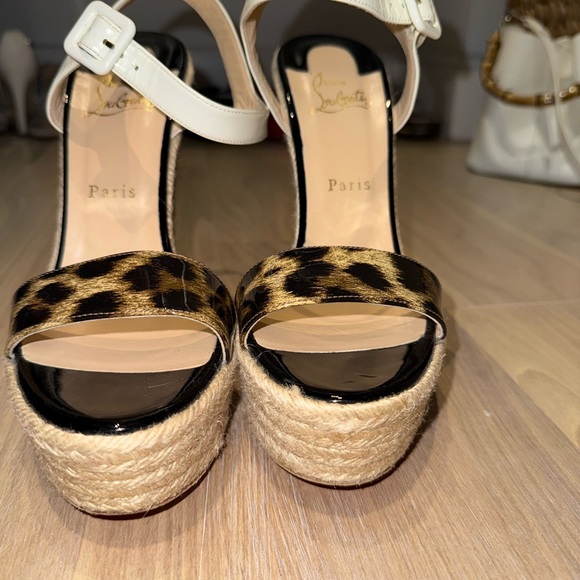Christian Louboutin White and Leopard Espadrilles - Picture 2 of 4
